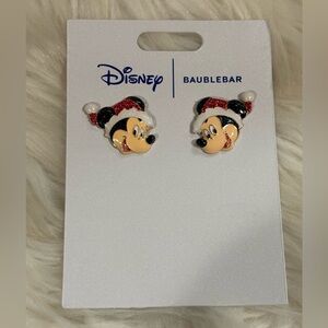 New Disney Parks 2025 Holiday Santa Mickey with Christmas Earrings BaubleBar